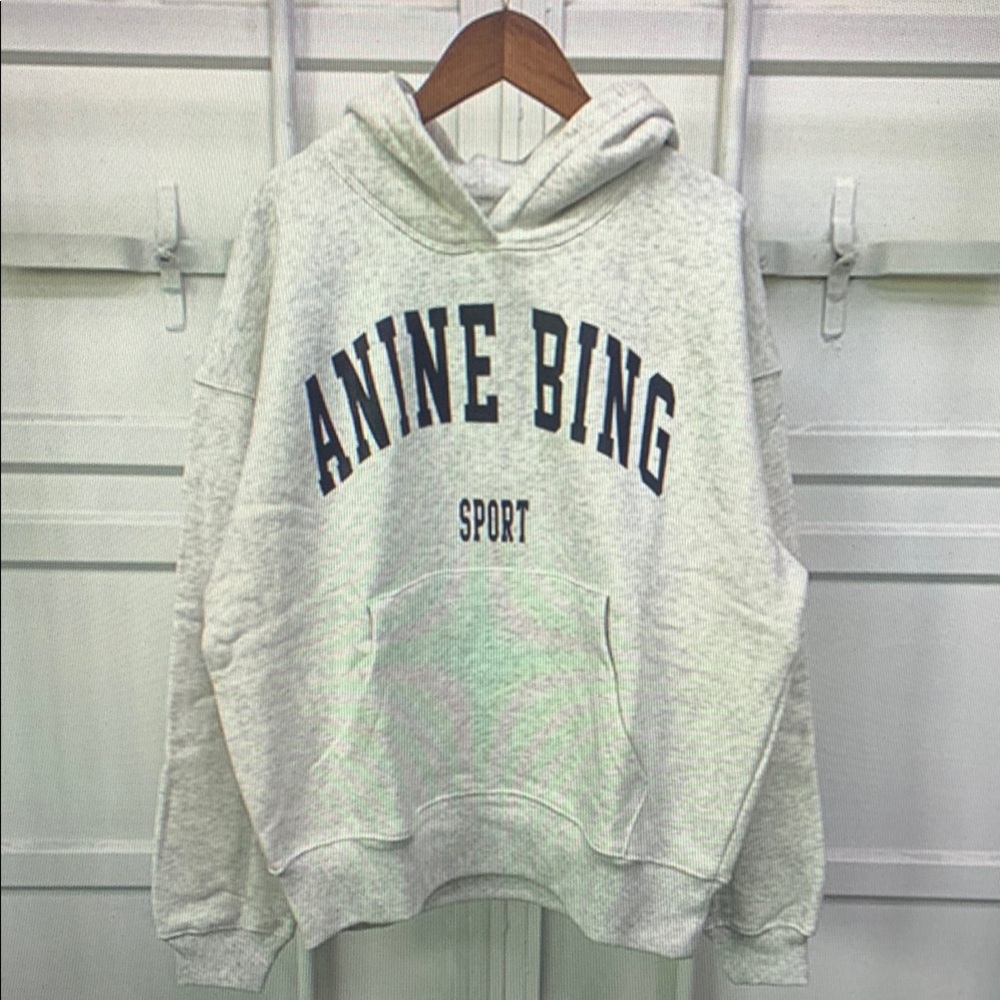Anine Bing Gray Hoodie Sweater